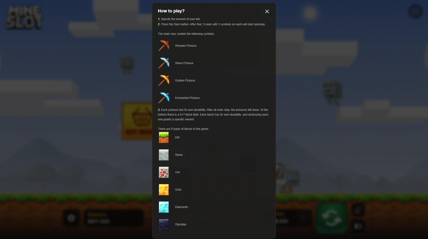 Mine Slot - nasıl oynanır